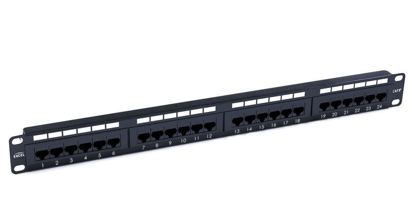 24 Port Cat5e Patch Panel - 1u RJ45 UTP