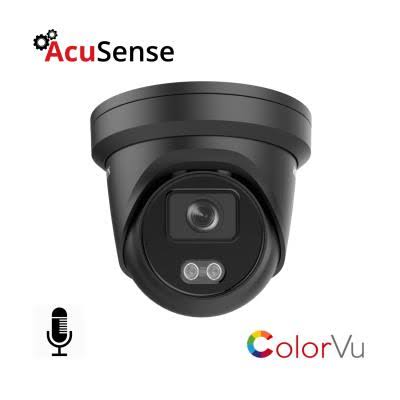 Hikvision G2 4MP AcuSense ColorVu 2.8mm Turret Camera 2 Way Audio IP POE DS-2CD2347G2-LSU/SL - Black