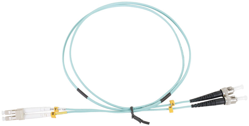 CE LC - ST connector multimode duplex fibre patch leads